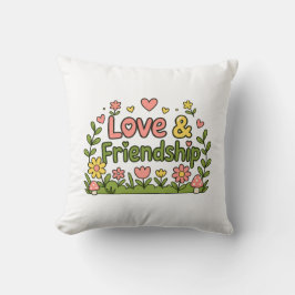 Almohada de acento de algodón acogedor Love & Frie
