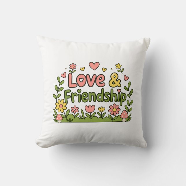 Almohada de acento de algodón acogedor Love & Frie (Anverso)