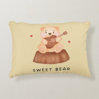 Almohada de acento de algodón Oso Dulce