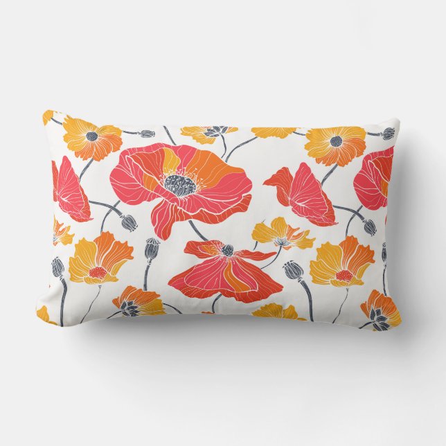 Almohada de acento de amapolas (Anverso)