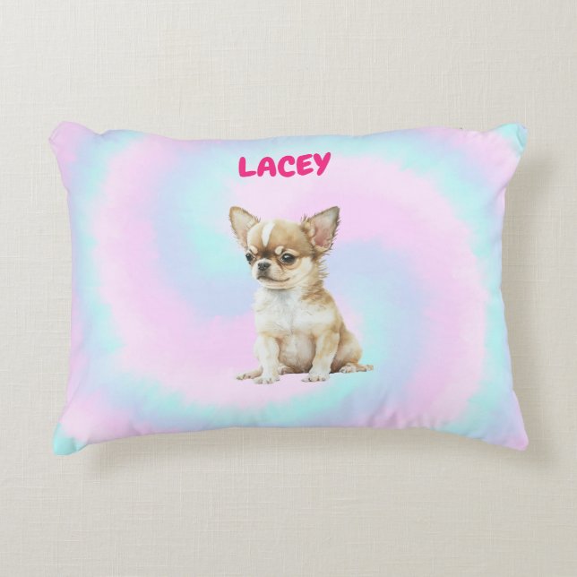 Almohada de acento de amor al cachorro de algodón  (Anverso)