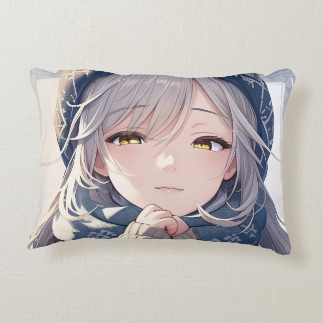 almohada de acento de ángel de invierno (Reverso)