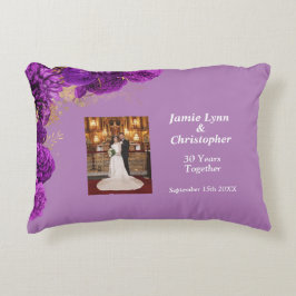 Almohada de acento de aniversario de boda floral p
