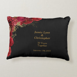 Almohada de acento de aniversario de boda floral r