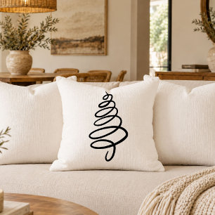 Almohada de acento de árbol de Navidad en blanco y