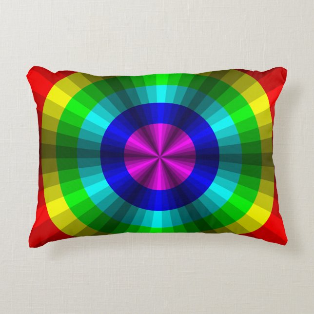 Almohada de acento de arcoíris de ilusión óptica (Anverso)