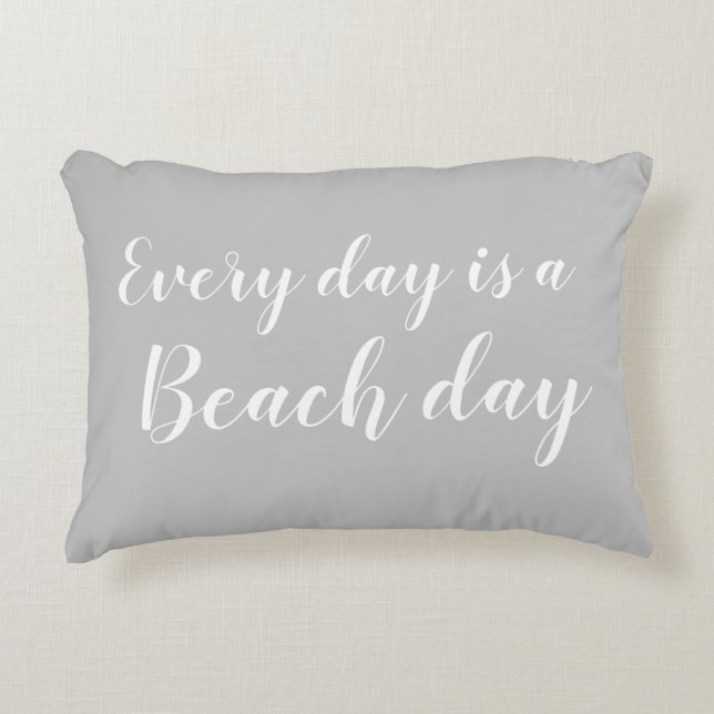 Almohada de acento de arena gris de Beach Day (Anverso)