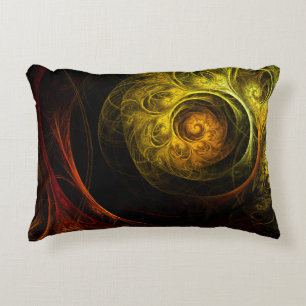 Almohada de acento de arte abstracto floral rojo d