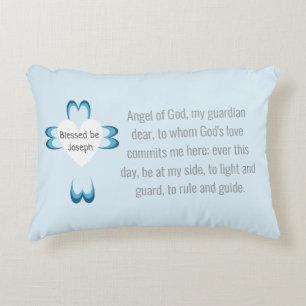 Almohada de acento de bautismo azul para niños