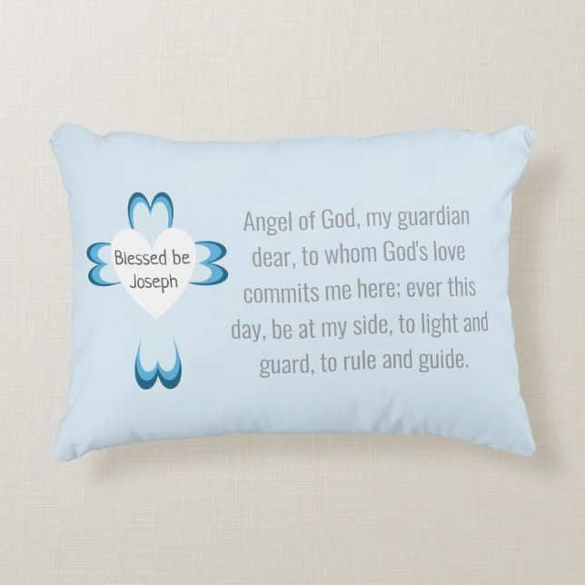 Almohada de acento de bautismo azul para niños (Anverso)