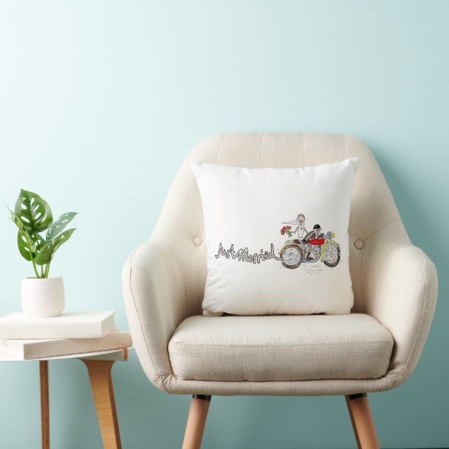 Almohada de acento de boda de novios en moto (Silla)