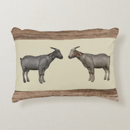 Almohada de acento de cabras rusas y de madera