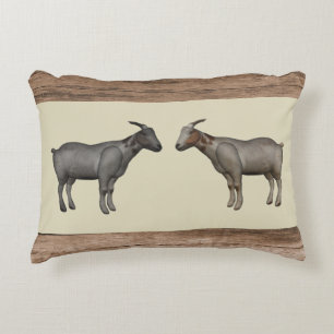 Almohada de acento de cabras rusas y de madera