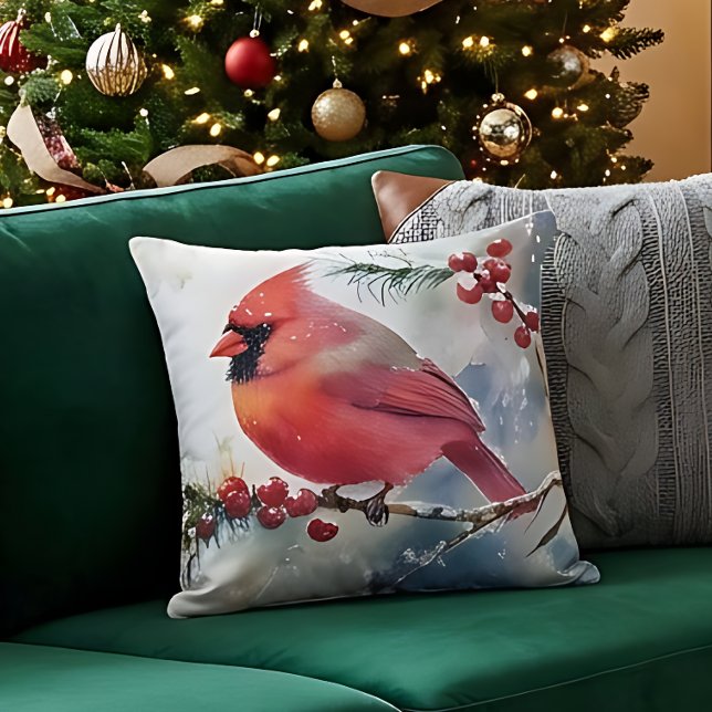Almohada de acento de cardenal de invierno – Natur (Subido por el creador)