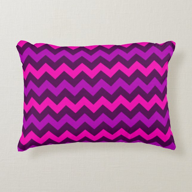 Almohada de acento de chevrras rosadas puras (Anverso)