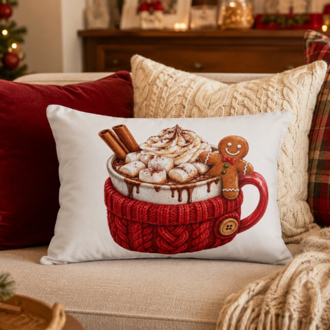 Almohada de acento de chocolate caliente de Navida (Subido por el creador)