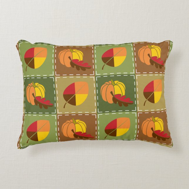 Almohada de acento de colcha de otoño (Anverso)