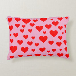 almohada de acento de corazones