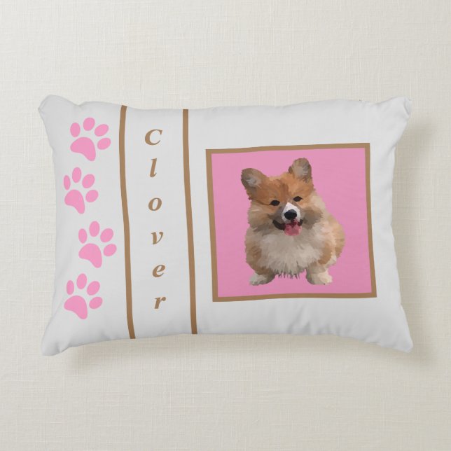 Almohada de acento de corgi galés adorable persona (Anverso)