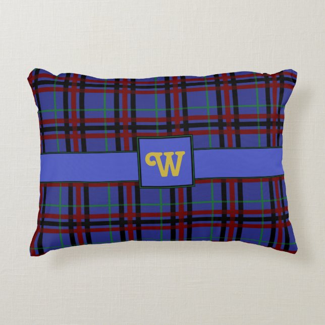 Almohada de acento de cuadros de tonos joya (Anverso)