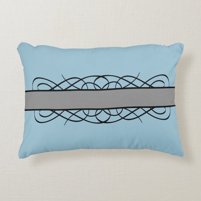 Almohada de acento de deco gris floreciente (Anverso)