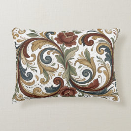 Almohada de acento de diseño Rosemaling de herenci