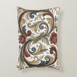 Almohada de acento de diseño Rosemaling de herenci