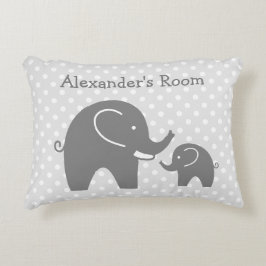 Almohada de acento de elefantes grises lindos para