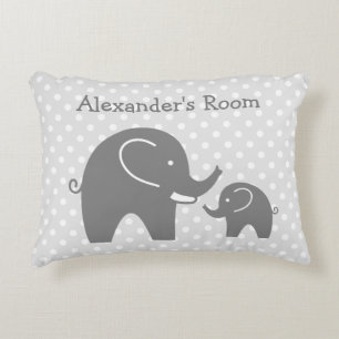 Almohada de acento de elefantes grises lindos para