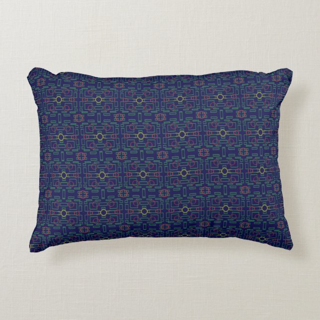 Almohada de acento de énfasis geométrica azul (Anverso)