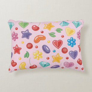 Almohada de acento de estrella de caramelo colorid