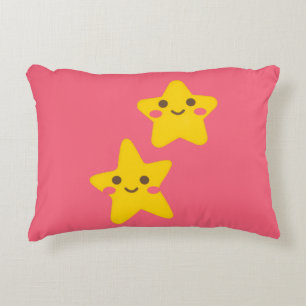 Almohada de acento de estrellas sonrientes