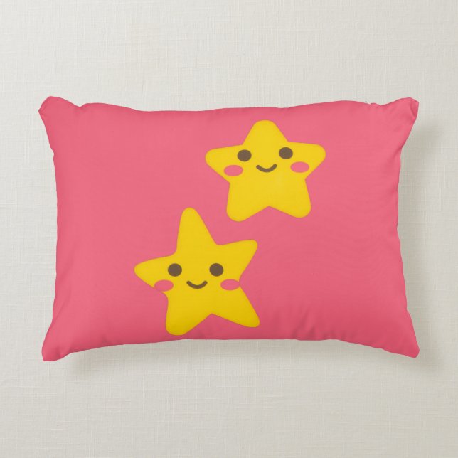 Almohada de acento de estrellas sonrientes (Anverso)