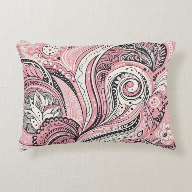 Almohada de acento de estudio en casa Pink Paisley (Anverso)