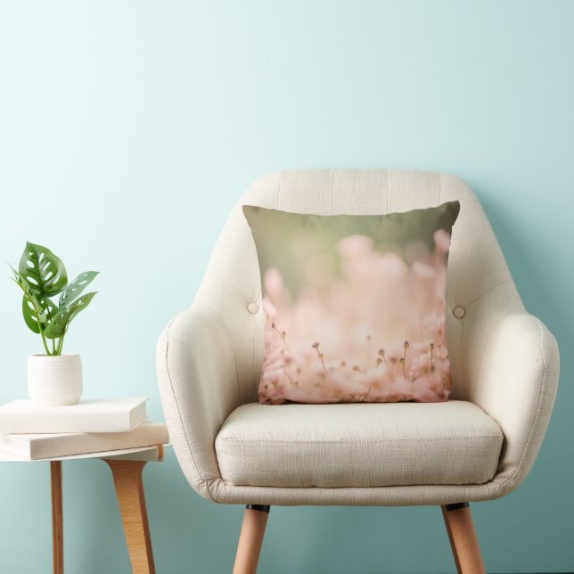 Almohada de acento de flor silvestre sonrosada soñ (Silla)