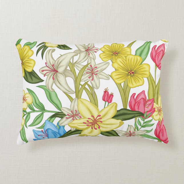 Almohada de acento de fondo de flor (Anverso)