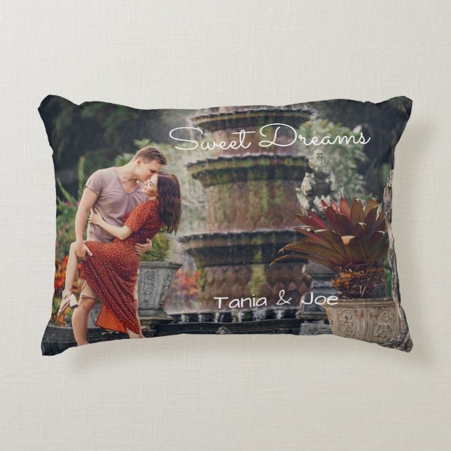 Almohada de acento de foto & dulces sueños - perso (Anverso)