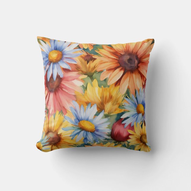 Almohada de acento de girasol en el día del sol" (Anverso)