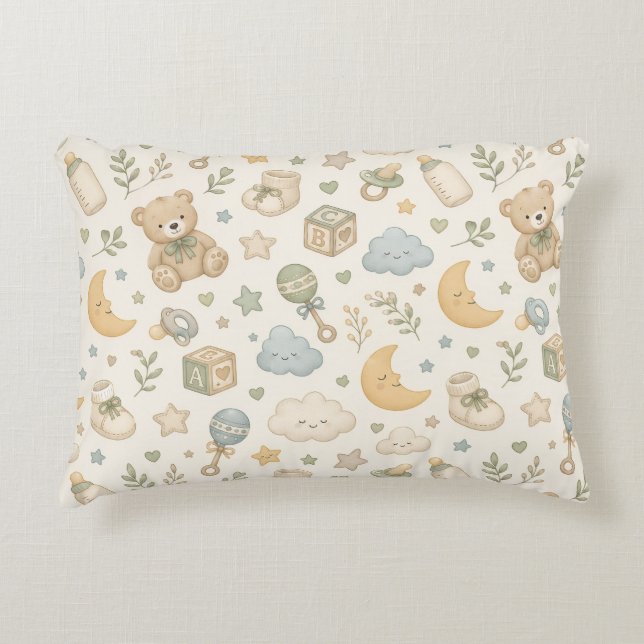  Almohada de acento de guardería de osito de peluc (Anverso)