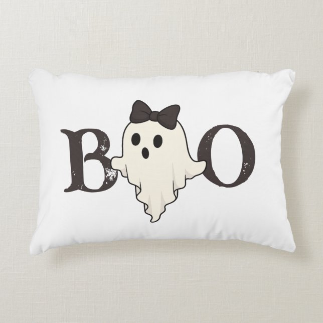 Almohada de acento de Halloween - Fantasma de Boo  (Anverso)