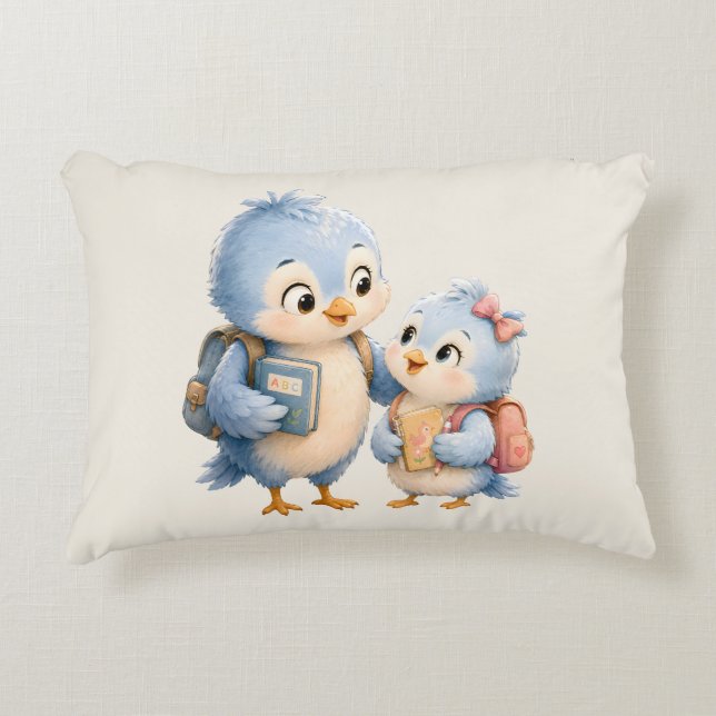 Almohada de acento de hermanos Blue Bird (Anverso)