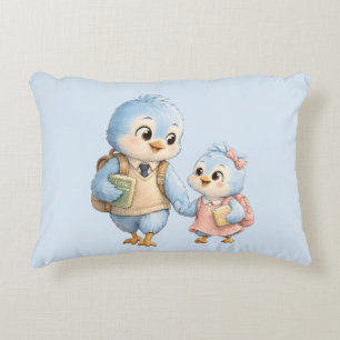 Almohada de acento de hermanos de pajaritos azules