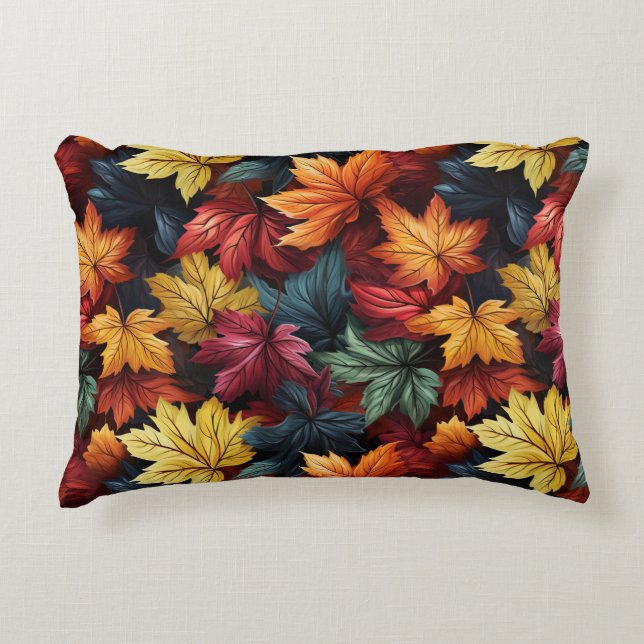 Almohada de acento de hojas de otoño (Anverso)
