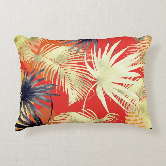 Almohada de acento de hojas multicolores (Anverso)