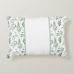 almohada de acento de hojas verdes