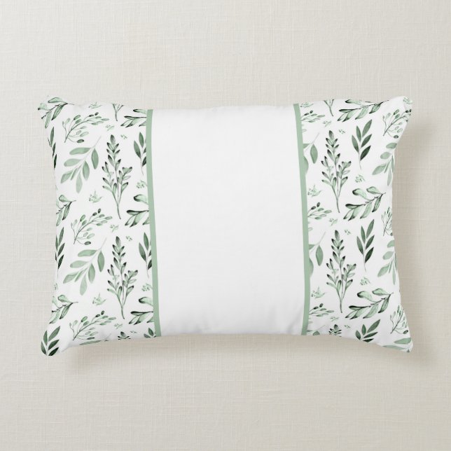 Almohada de acento de hojas verdes (Anverso)