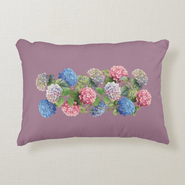 Almohada de acento de hortensia vintage (Anverso)