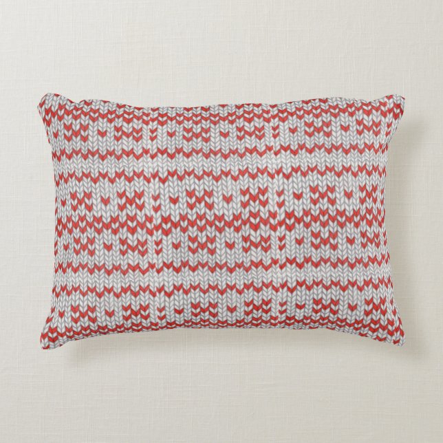 Almohada de acento de KNIT NORDIC ROJO (Anverso)