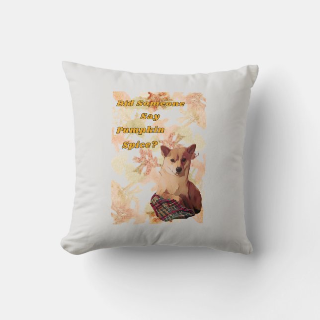Almohada de acento de la calabaza de perro (Anverso)
