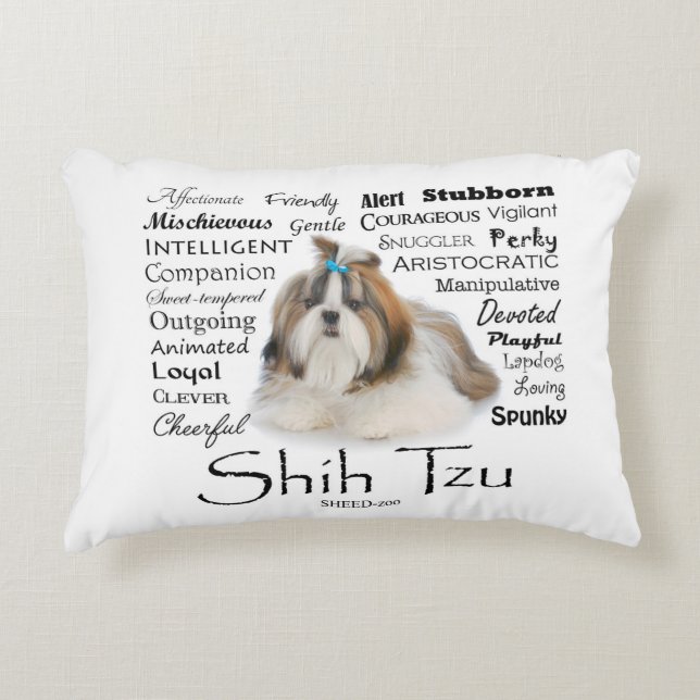 Almohada de acento de los rasgos de Shih Tzu (Anverso)